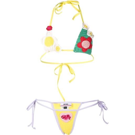 GCDS set bikini a triangolo - giallo