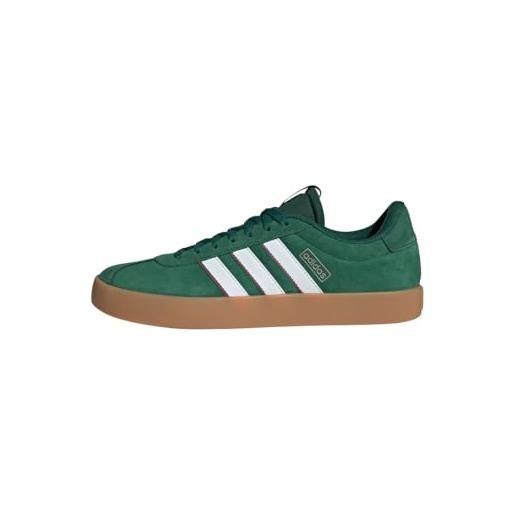 adidas uomo vl court 3.0 shoes, dark green / cloud white / burgundy, 36 2/3 eu