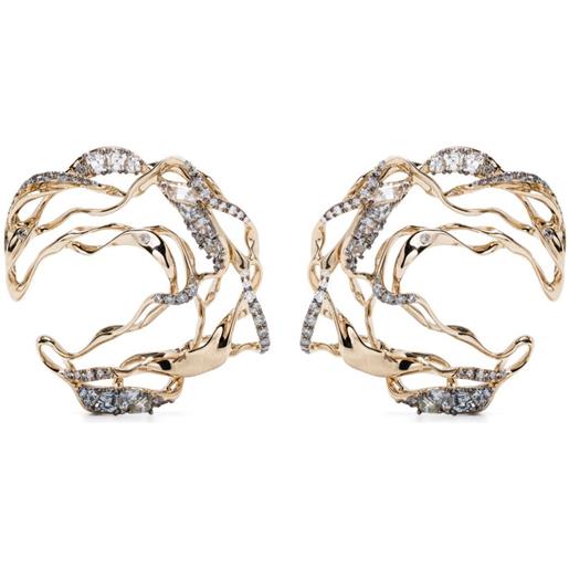Bibi van der Velden orecchini smolder in oro giallo 18kt con diamanti