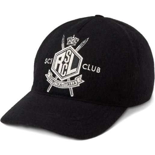 Ralph Lauren Collection cappello da baseball con stemma logo - nero