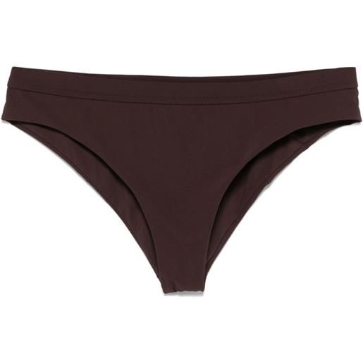 Jil Sander slip bikini con vita elasticizzata - marrone