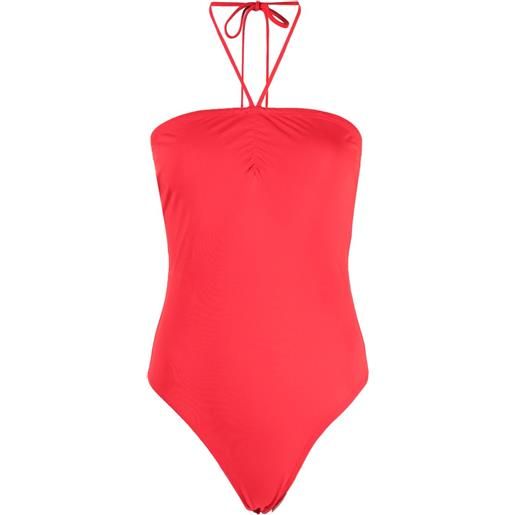 Fleur Du Mal body con scollo all'americana - rosso