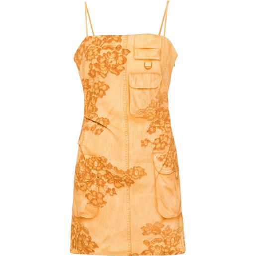Acne Studios abito corto con stampa - arancione