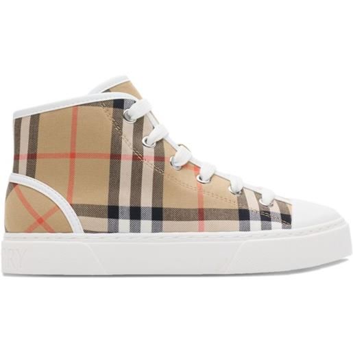 Burberry Kids sneakers alte a quadri - toni neutri