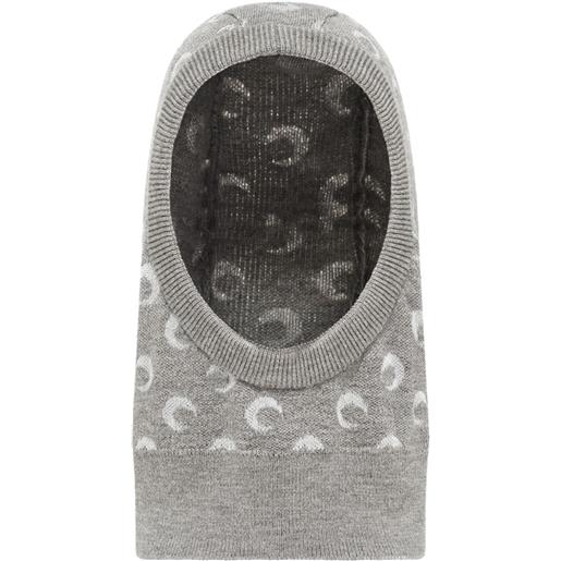 Marine Serre passamontagna con motivo luna jacquard - grigio