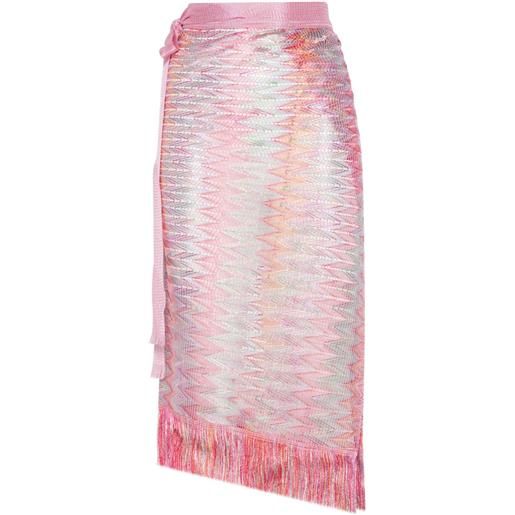 Missoni pareo con motivo a zigzag - rosa