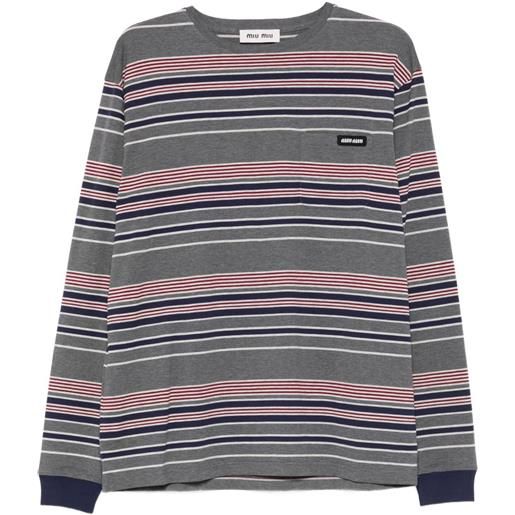 Miu Miu top a righe - grigio