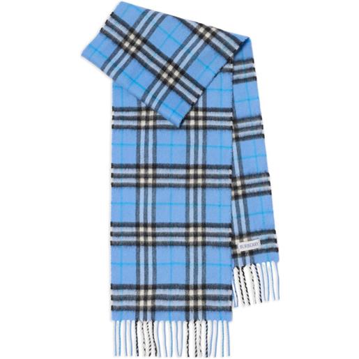 Burberry Kids sciarpa a quadri con frange - blu