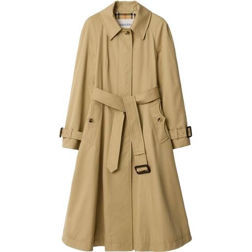 Burberry cappotto in gabardine con cintura - toni neutri