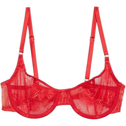 Fleur Du Mal reggiseno in pizzo a fiori - rosso