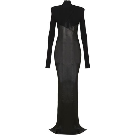 Balmain abito lungo con inserti - nero