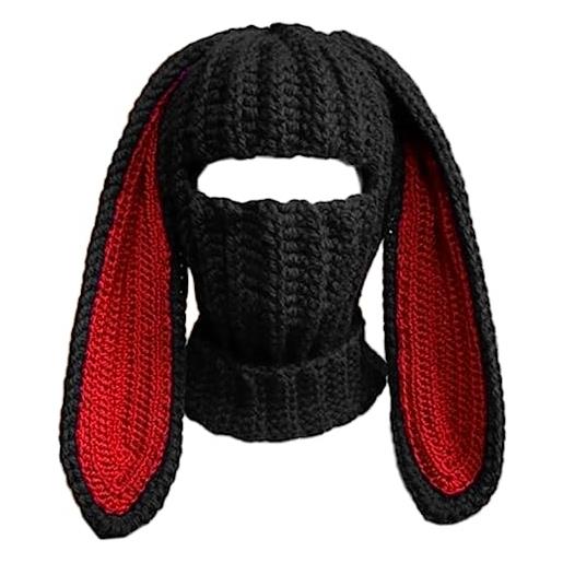 Saiyana orecchie di coniglio, passamontagna per halloween, passamontagna con orecchie di coniglio, berretto invernale caldo, divertente regalo per feste