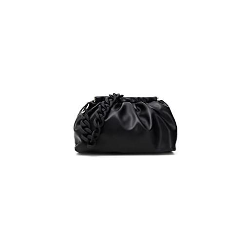CAFèNOIR pochette con pieghe morbide e catena in tono nero tgu