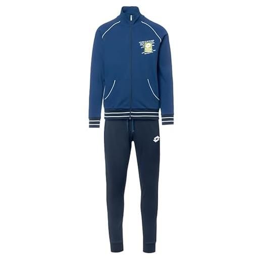 LOTTO homewear tuta sportiva uomo in felpa di cotone garzata estiva - tuta primaverile estiva uomo in cotone garzato mezza stagione taglie maxi calibrato (it, testo, xl, regular, regular, jeans 170)