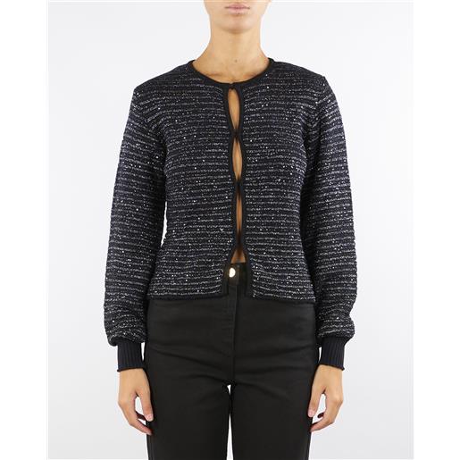 SIMONA CORSELLINI cardigan nero in lurex