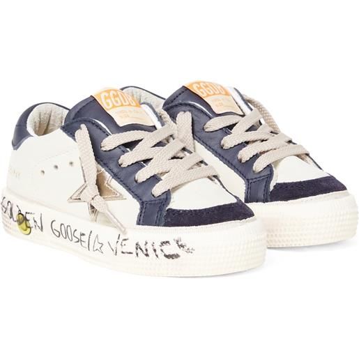 Golden Goose Kids sneakers may in pelle con platform
