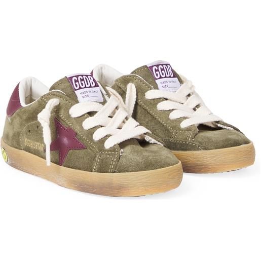 Golden Goose Kids sneakers super star in suede con pelle