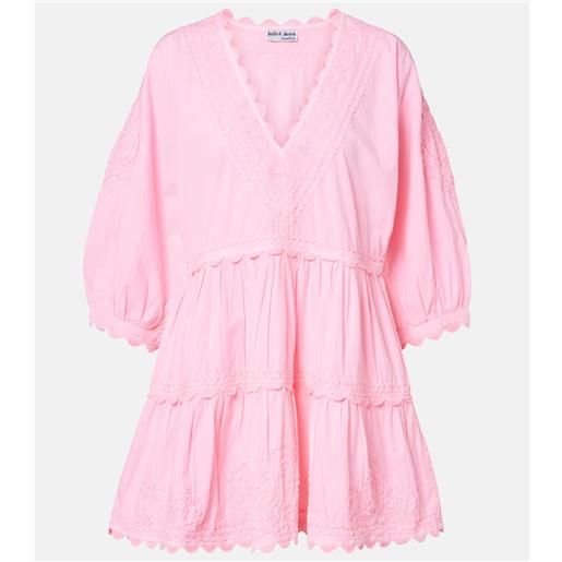 Juliet Dunn miniabito in popeline di cotone con ricamo