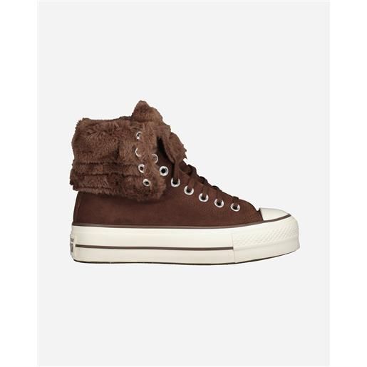 Converse chuck taylor all star fold over lift x-high w - scarpe sneakers - donna - marrone