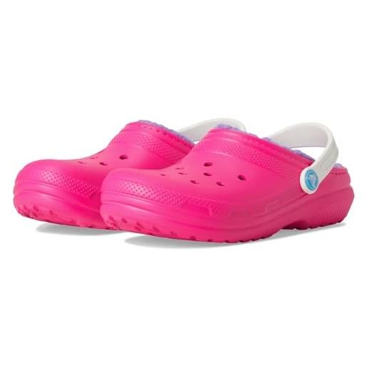 Crocs classic lined clog k unisex - bambini e ragazzi, pink crush/multi, 29/30 eu