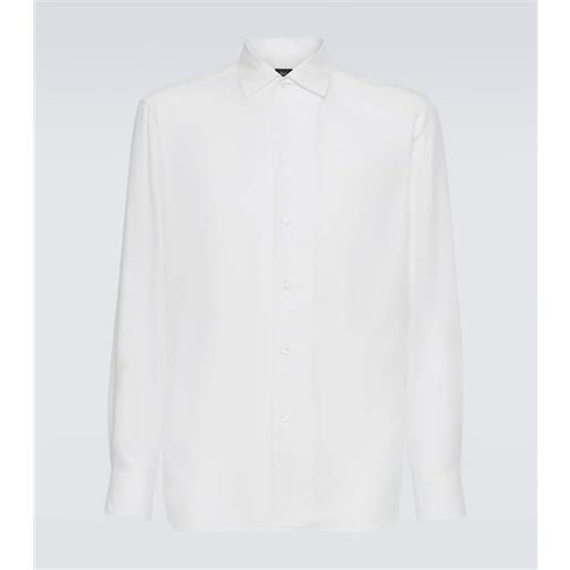 Brioni camicia in cotone e cashmere