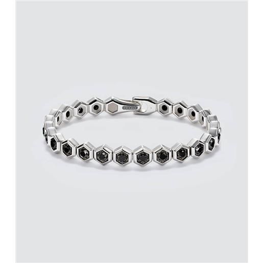 David Yurman bracciale hex in argento sterling con diamanti