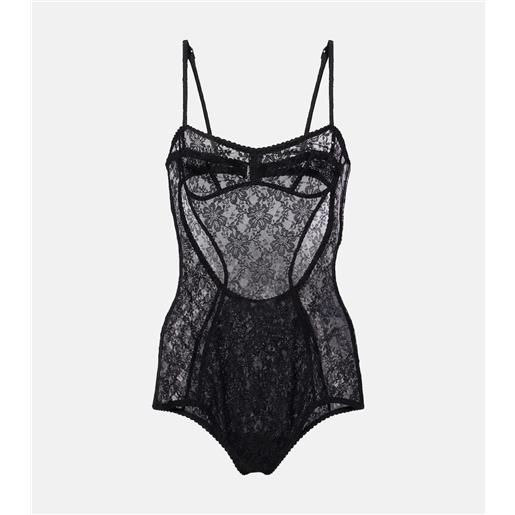 The Attico body in pizzo con stampa floreale