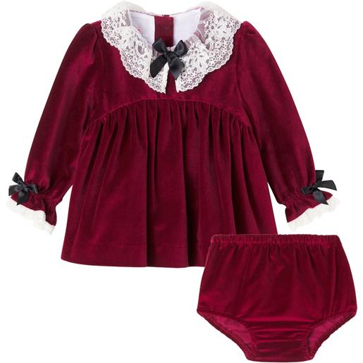 La Coqueta baby - abito e culottes in velluto di cotone