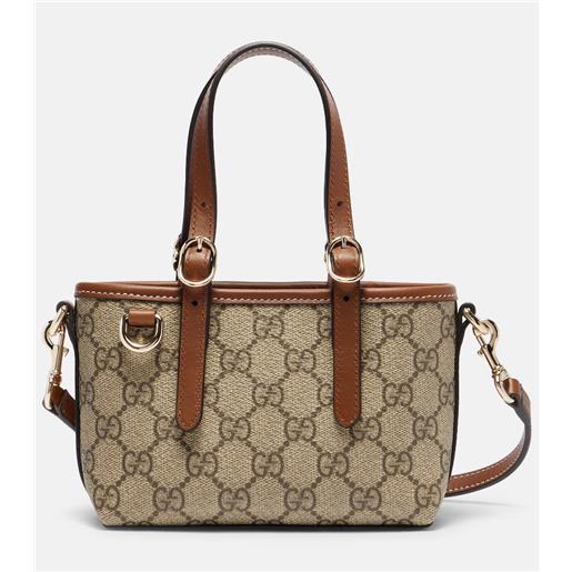 Gucci borsa in canvas gg con finiture in pelle