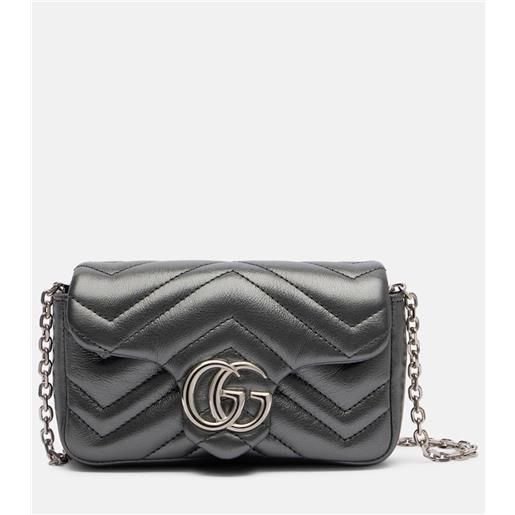 Gucci borsa a spalla gg marmont mini in pelle