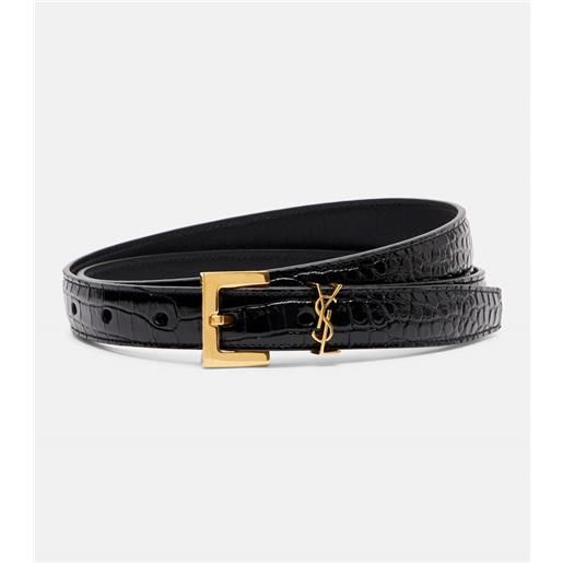 Saint Laurent cintura cassandre in pelle stampata