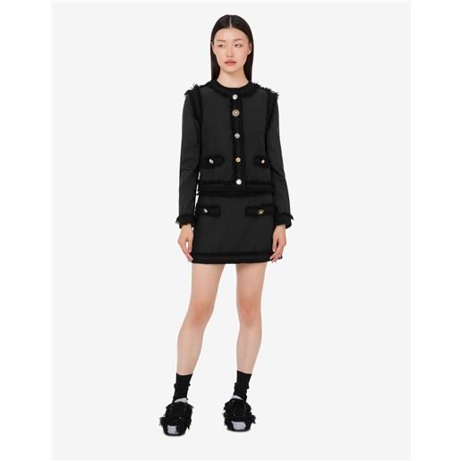 Moschino - minigonna in bouclé stretch - nero