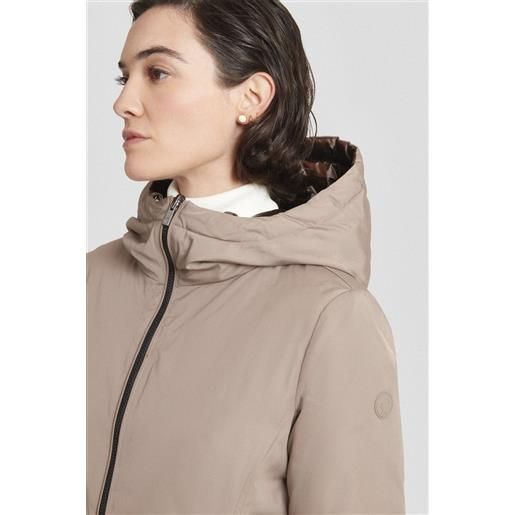 Ciesse Piumini piumino lungo marrone reversibile donna vera piuma kalie 2.0