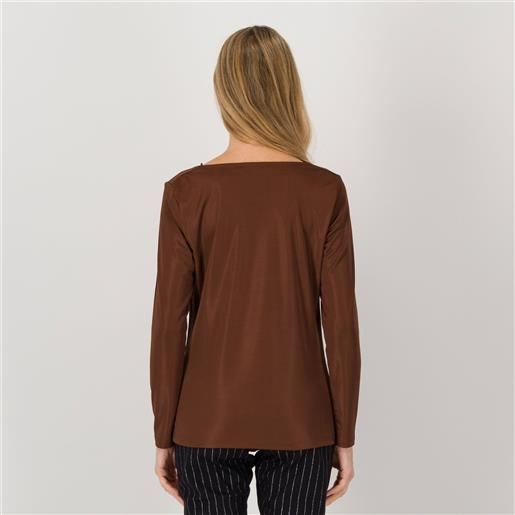 Officina della Moda blusa con scollo drappeggiato
