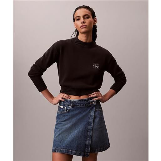 Calvin klein jeans maglione con stemma in maglia in cotone donna