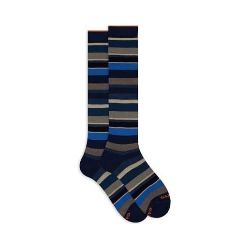 Gallo calze lunghe uomo blu righe multicolor