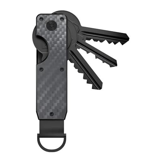 FIGCY organizzatore di chiavi in fibra di carbonio, portachiavi compatto per protezione e organizzazione, organizer leggero per viaggio e ufficio