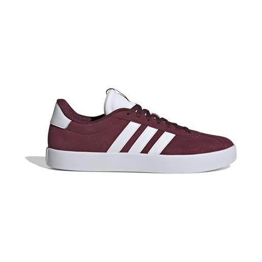 adidas uomo vl court 3.0 shoes, shadow red / cloud white / shadow red, 45 1/3 eu