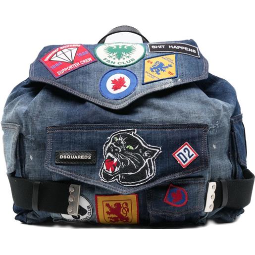 DSQUARED2 zaino con applicazioni - blu