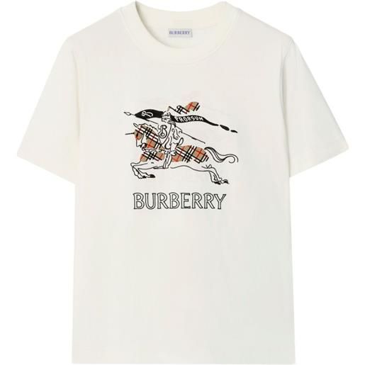 Burberry t-shirt equestrian knight - bianco