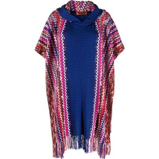 Missoni mantella con cappuccio - blu