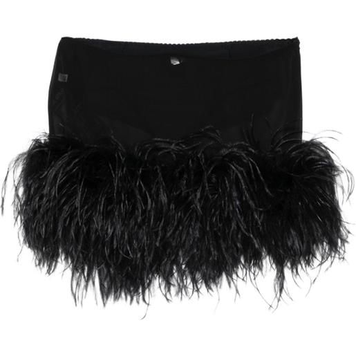 The Attico minigonna con piume - nero