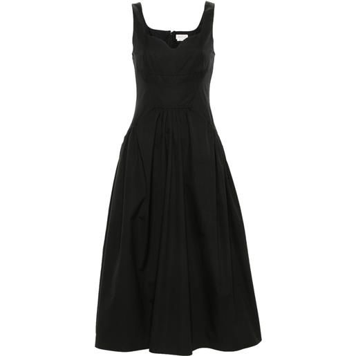 Alexander McQueen abito midi con scollo a cuore - nero