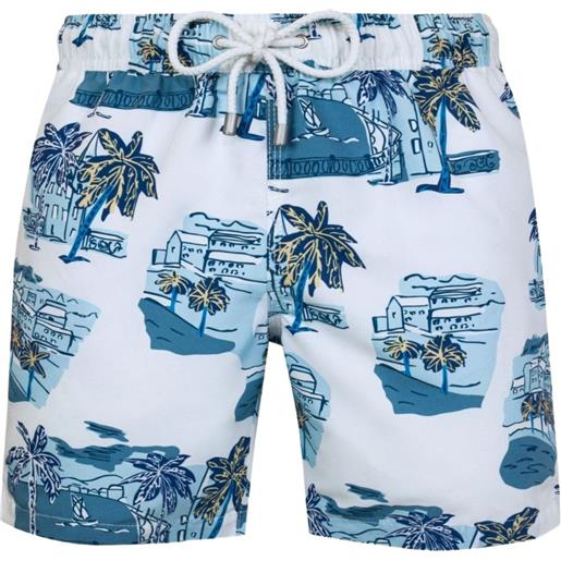 Bluemint shorts con stampa e coulisse - bianco