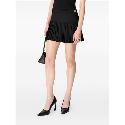 Marine Serre gonna midi plissettata in twill - nero