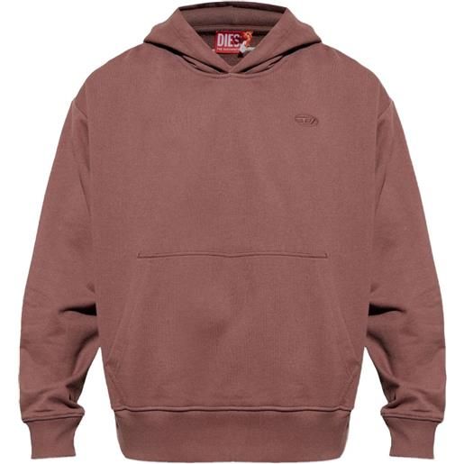 Diesel felpa s-macs con logo - marrone