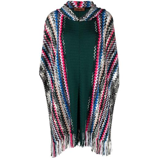 Missoni poncho con cappuccio - verde