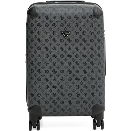 GUESS USA valigia con placca logo - grigio