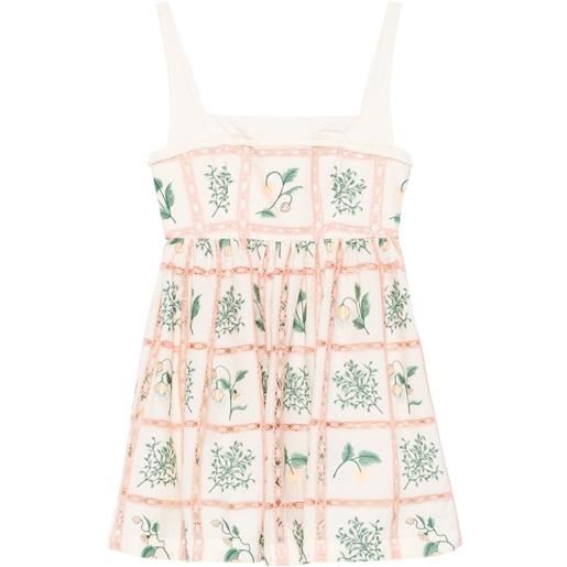 Agua By Agua Bendita abito corto a fiori - toni neutri