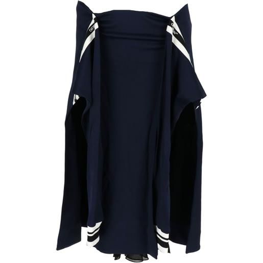 Off-White gonna midi con logo - blu